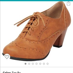 Brown ankle heel boots